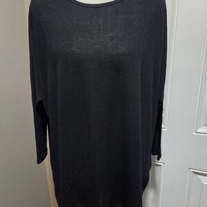 SES Fashion Black Longline Long Sleeve Tunic Top NWT